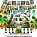 Children's Dinosaur Party Decorations Banner & Balloon Set for Kids' Birthday Celebration