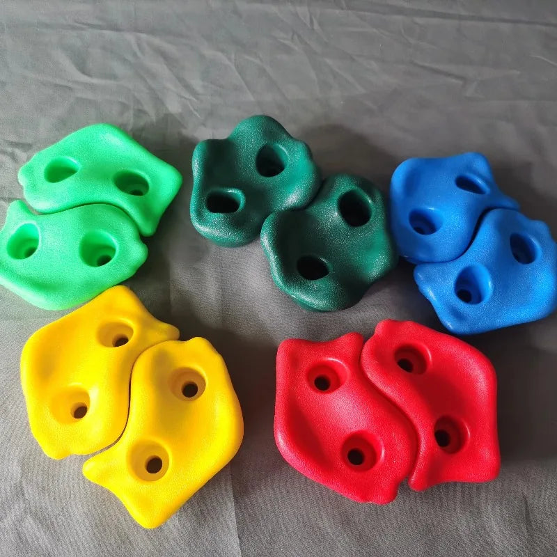 Children Plastic Climbing Wall Holds Set - Indoor Outdoor Kids Playground Equipment
