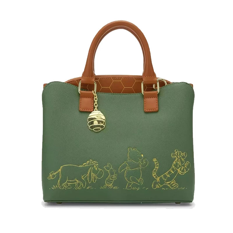 All Over Print Women's Pooh & Friends Crossbody Bag with Double Straps - Cartoon Baby Leather Purse