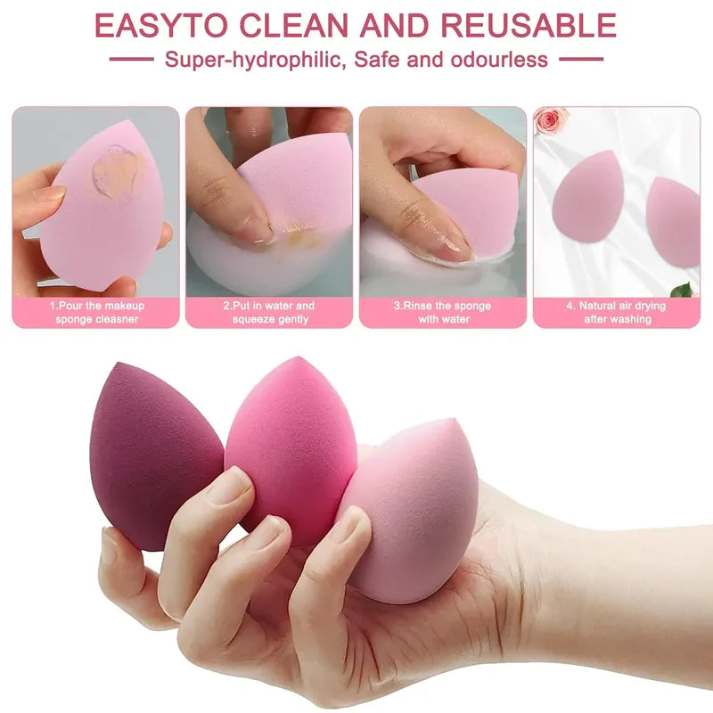 14Pcs Makeup Sponge Set Blenders Triangular Powder Puffs for Liquid Foundation & Concealer