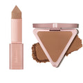 Matte Bronzer Setting Palette & Cream Bronzer Stick for Face Contouring - Long-Lasting Makeup