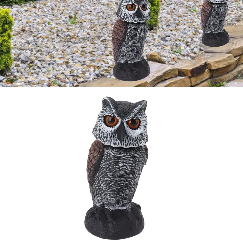 Bird Repellent Owl Decoy with Shake Head for Garden and Farm Pest Control