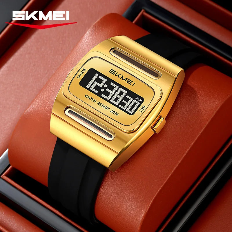 Digital Men’s Watch with Alarm Calendar Solar Power Luminous Display