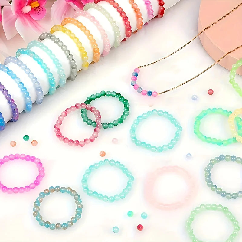 Crystal Glass Beads Jewelry Making Kit - 24 Colors, Round Party Style, 480pcs
