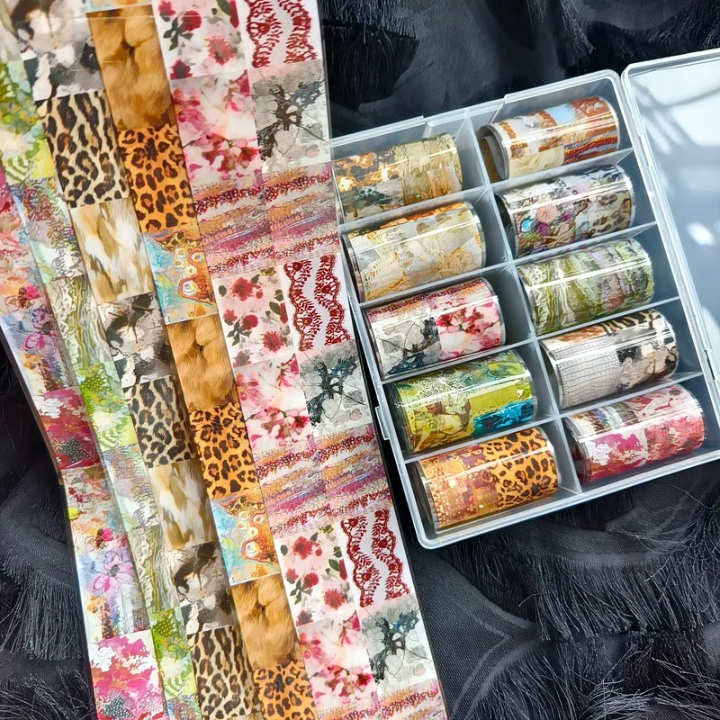 Halloween Nail Foil Transfer Paper 10 Rolls Nail Art Stickers & Decals