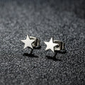 Pair of Stainless Steel Star Earrings for Women - Tiny Celestial Stud Jewelry