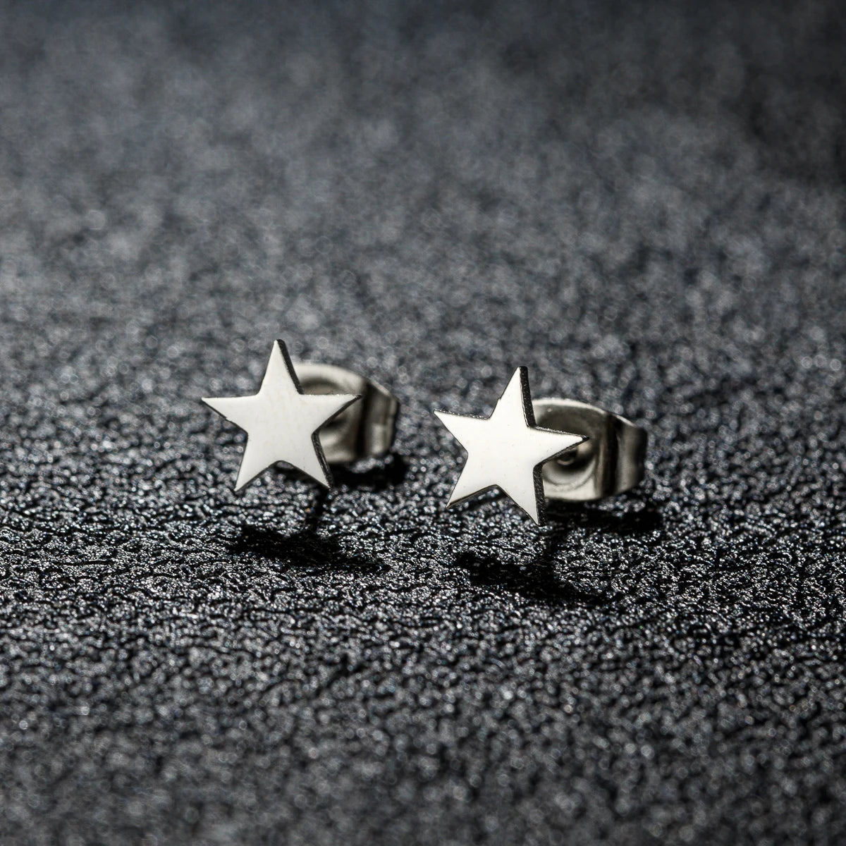 Pair of Stainless Steel Star Earrings for Women - Tiny Celestial Stud Jewelry