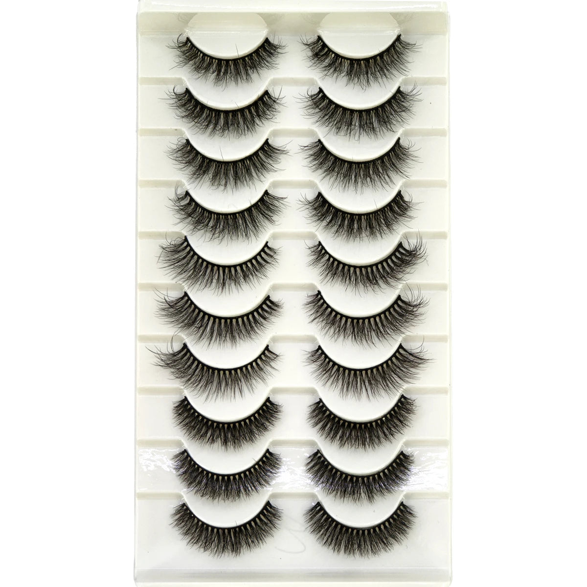 10 Pairs Fluffy Mink False Eyelashes - Natural Dramatic Look, Wispy & Long