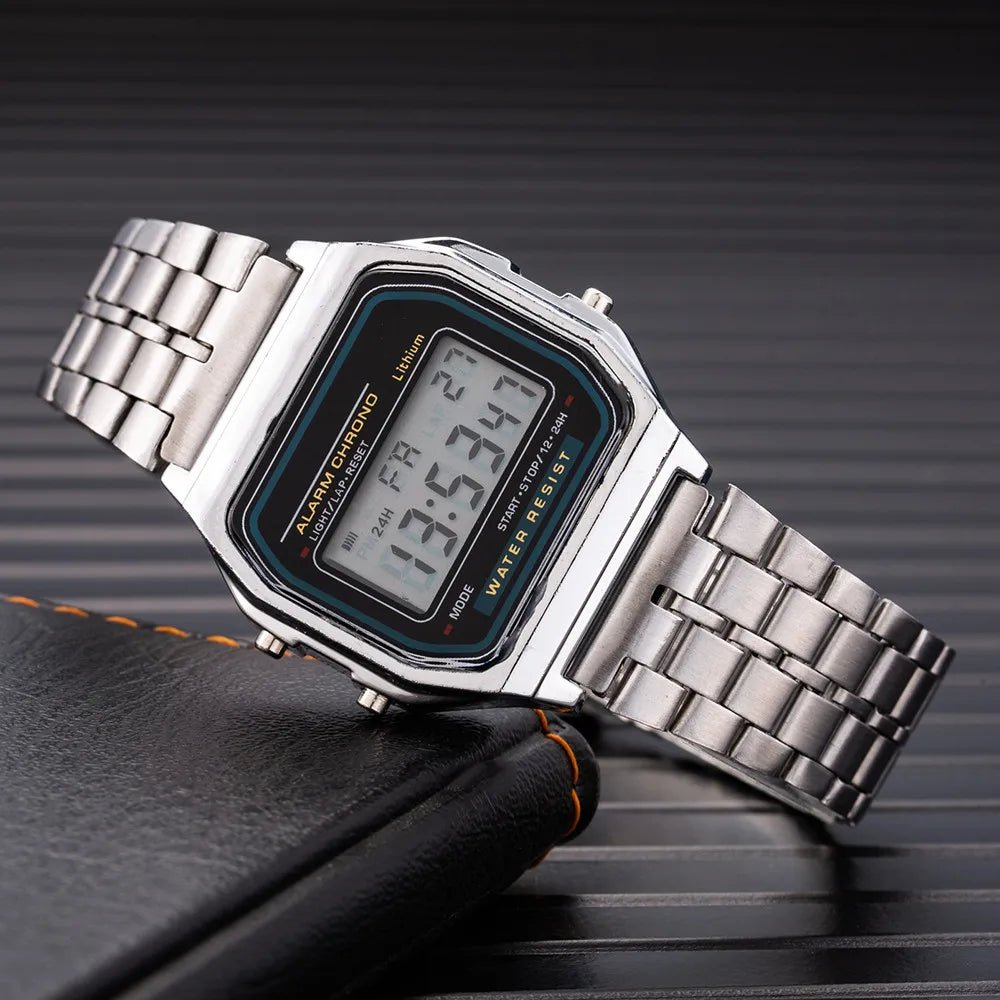 Women's LED Digital Watch - Rose Gold Silicone Casual Ladies Watch