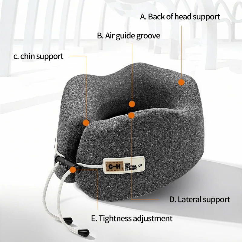 Memory Foam U-Shaped Travel Neck Pillow Support for Airplanes & Road Trips