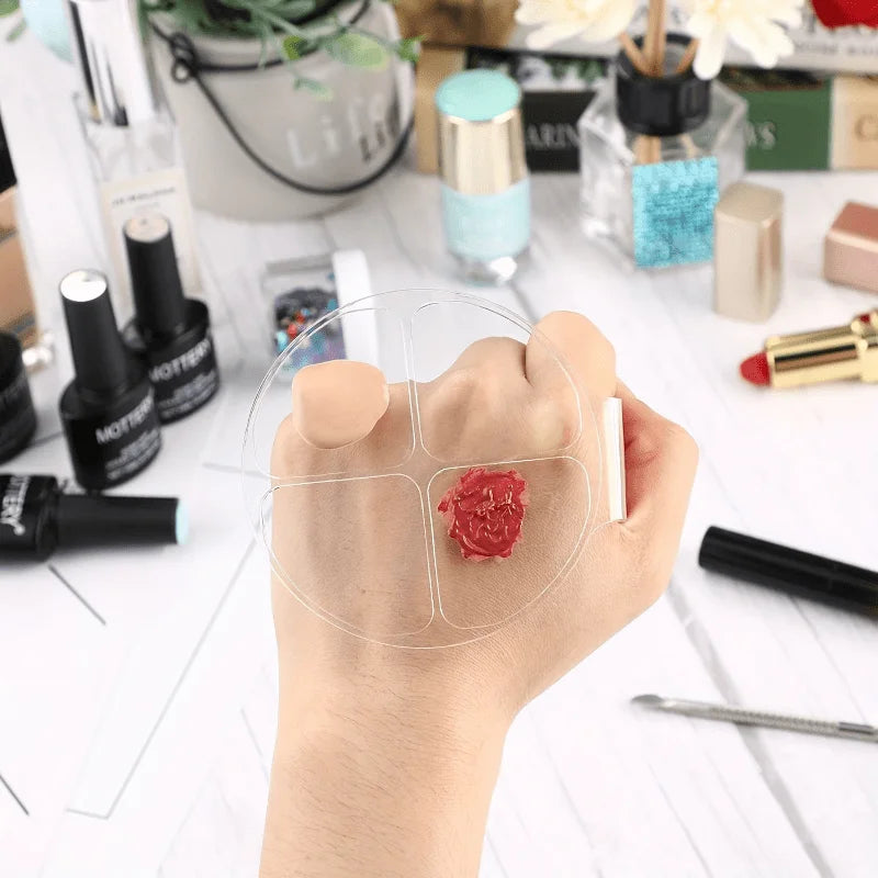 Hand Makeup Mixing Palette - Clear Hand-Held Foundation & Nail Art Palette