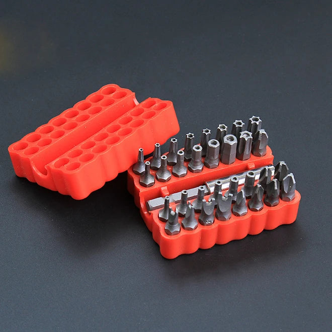 33-Piece Magnetic Screwdriver Bit Set with Torx, Hex, Tamper Proof Bits, and Holder