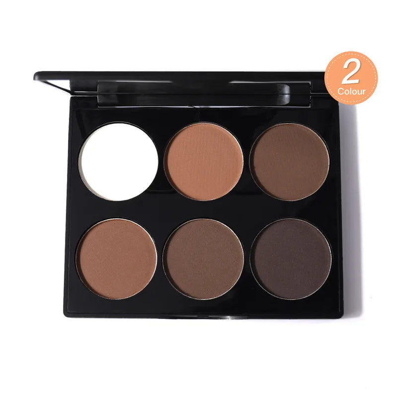 6-Color Highlighter Contour Palette Makeup Set with Bronzer & Face Powder