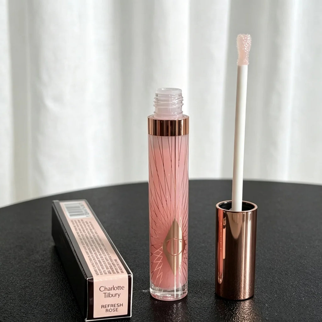 Dewy Medium Coverage Lip Gloss with Hyaluronic Acid and Collagen - Plumping Shine Makeup