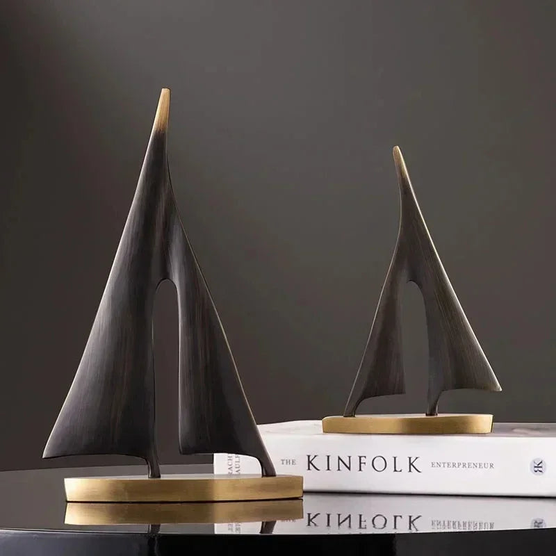 2-Piece Resin Sailboat Tabletop Decor for Living Room & Bedroom