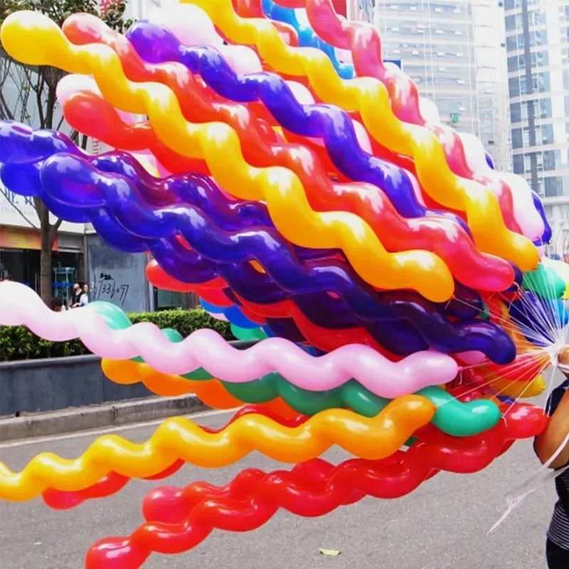 100Pcs Latex Spiral Balloons for Party Decorations - Long Twisted Balloons for Weddings, Birthdays & Christmas