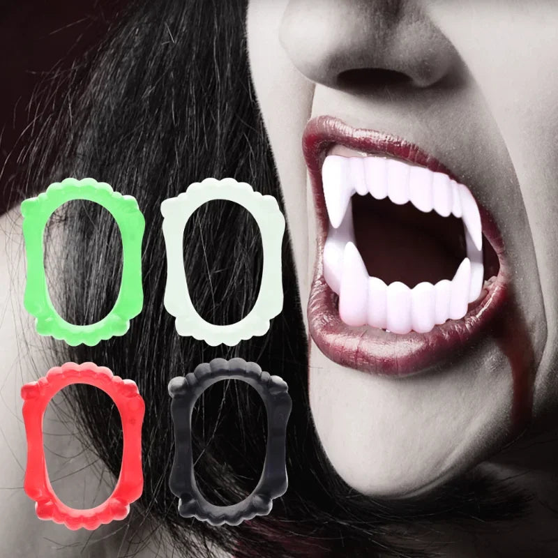 Halloween Vampire Fake Teeth Set Luminous Zombie Prop Party Supplies