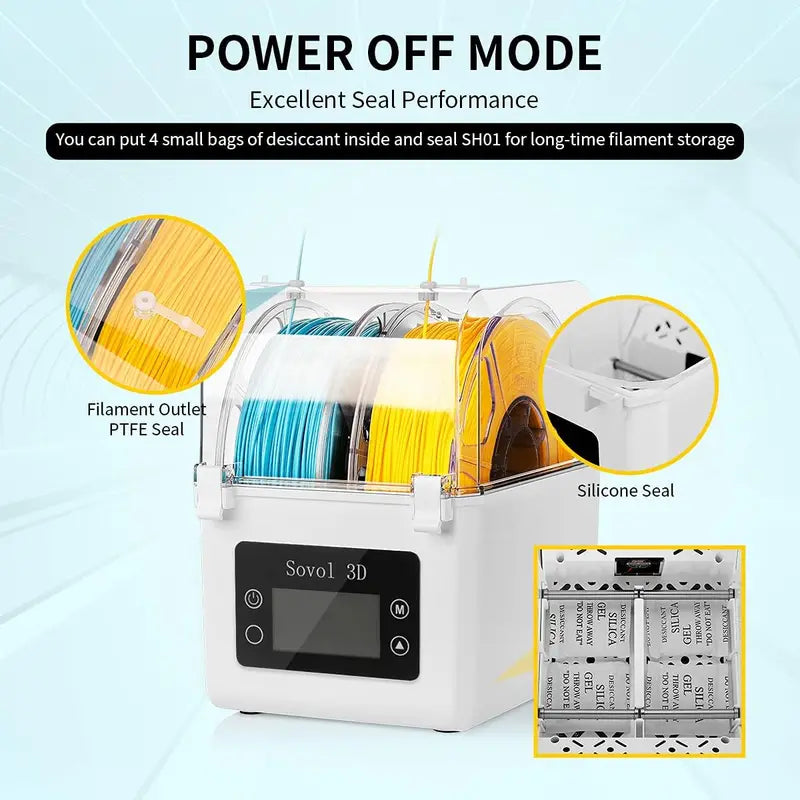 Filament Dehydrator Box for 1.75mm & 2.85mm 3D Printer Filaments Drying Storage