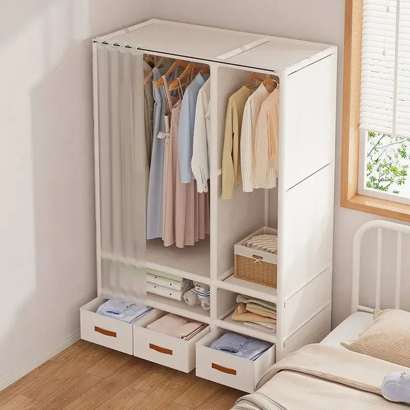 Large Capacity Collapsible Wardrobe Closet with Dust-Proof Storage Shelf