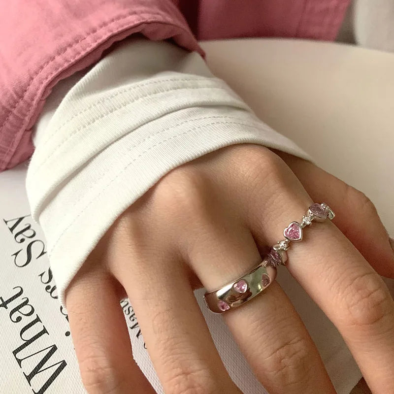 Geometric Zircon Ring for Women & Men - Adjustable Handmade Jewelry Gift