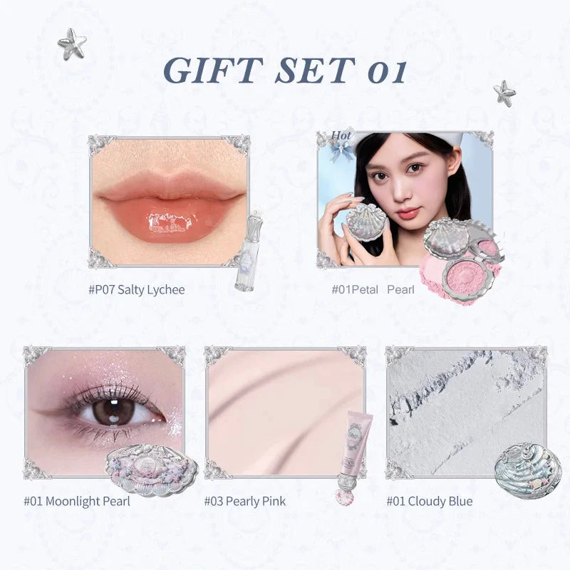 Professional Makeup Gift Set with Eyeshadow Blush Lip Gloss Primer & Powder - Vegan Collection