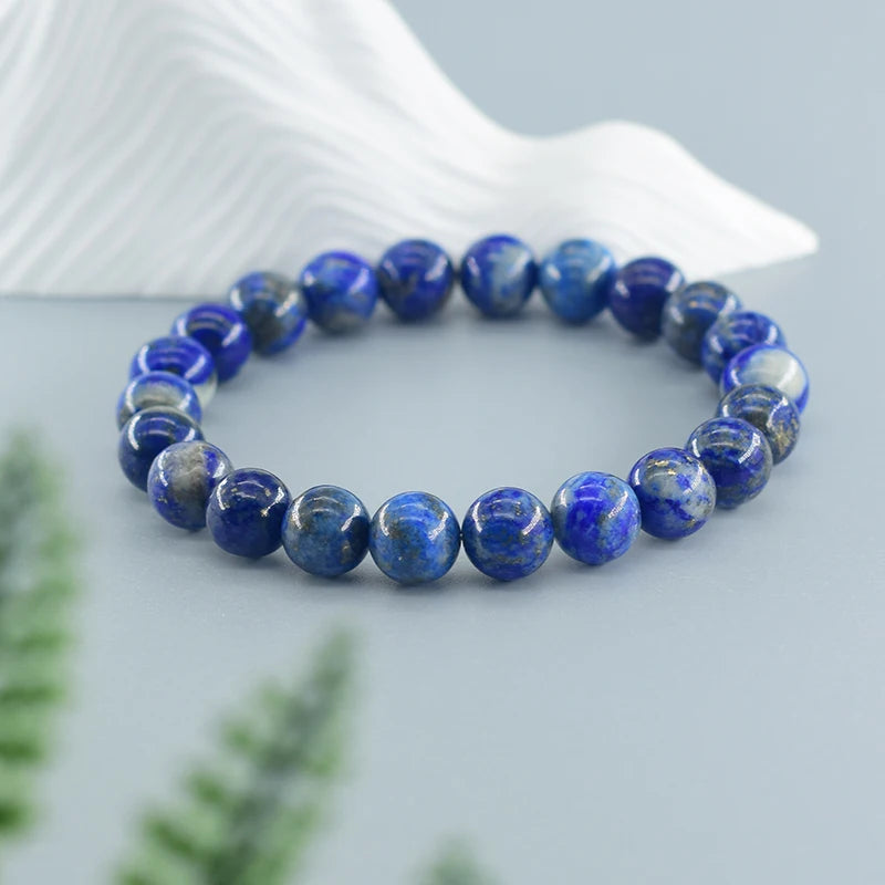 Natural Lapis Lazuli Beads Bracelet for Men & Women Energy Healing Jewelry Gift