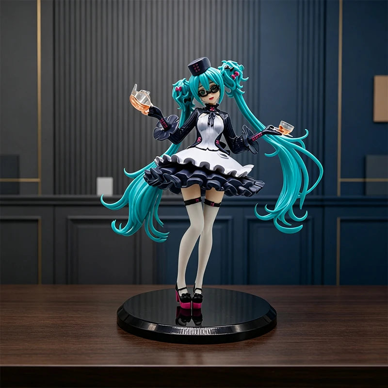 Anime Action Figurine Set - Hatsune Miku Standing & Sitting Models, Desktop Collectible Gift
