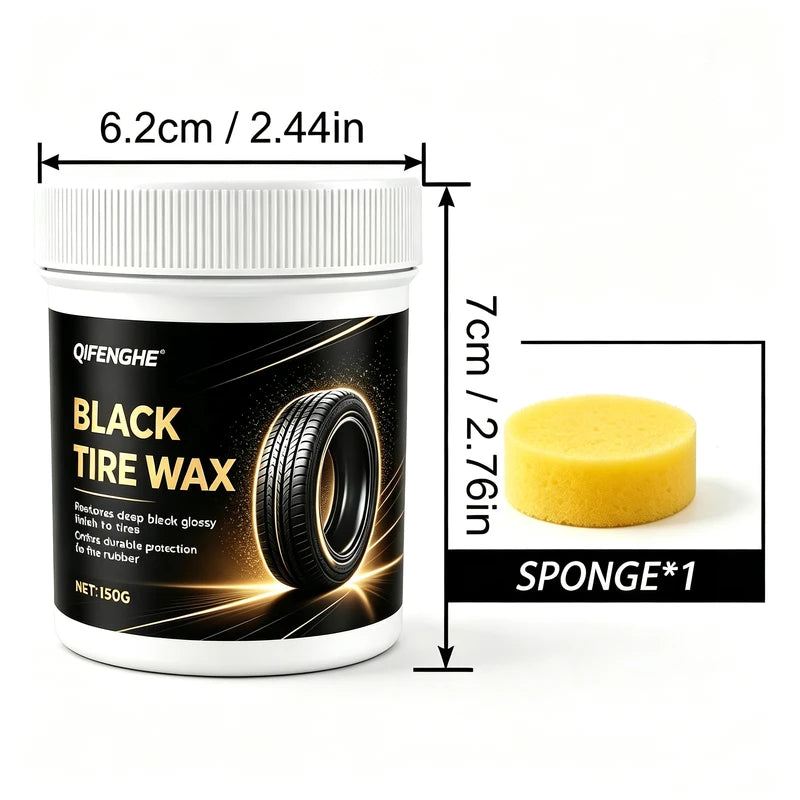 Car Tire Wax Paste 150g Black Tire Renovation Gloss Protectant Deep Black