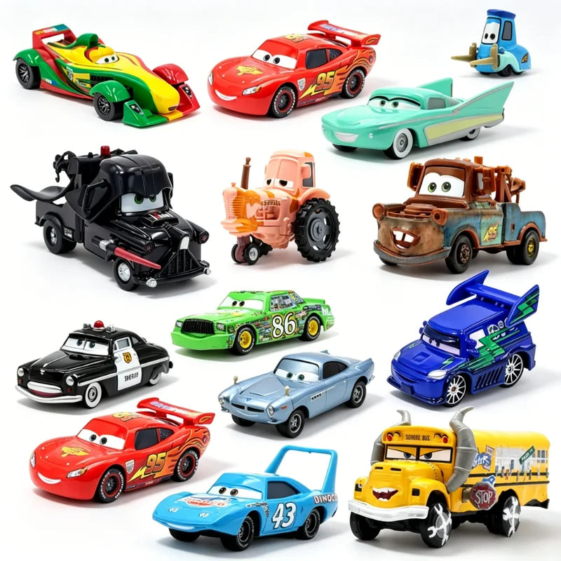 Metal Model Racing Car Toy - Disney Pixar Cars Lightning McQueen Fillmore 1:55 Scale