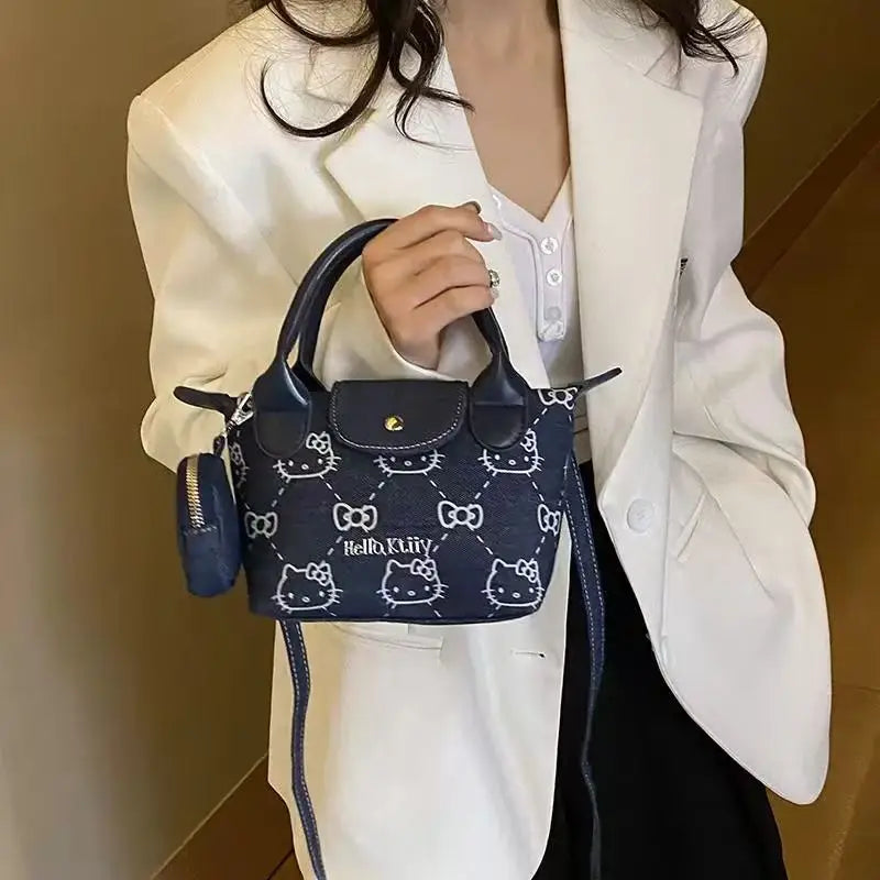 Cute Denim Crossbody Bag - Cartoon Character Shoulder Handbag