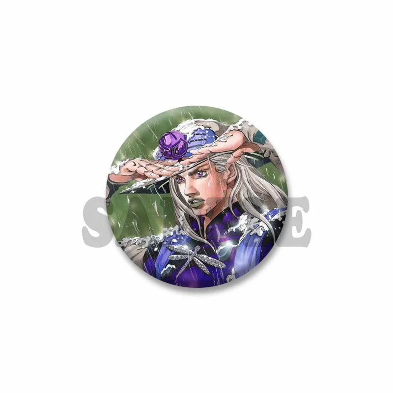 Lapel Pins Cartoon Characters Jotaro Kujo & Joseph Joestar Button Badges Jewelry Accessories