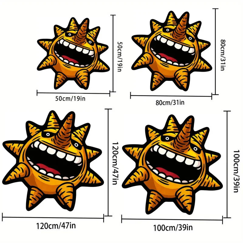 Cartoon Sun Monster Floor Carpet Anti-Slip Soft Mat for Bedroom Living Room Entrance