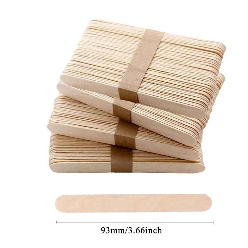 100 Pcs Wooden Popsicle Sticks for DIY Ice Cream, Crafts & Cake Decorating