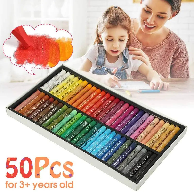 Artist Oil Pastel Set 12/25/50 Colors - Non-Toxic Drawing & Painting Crayons