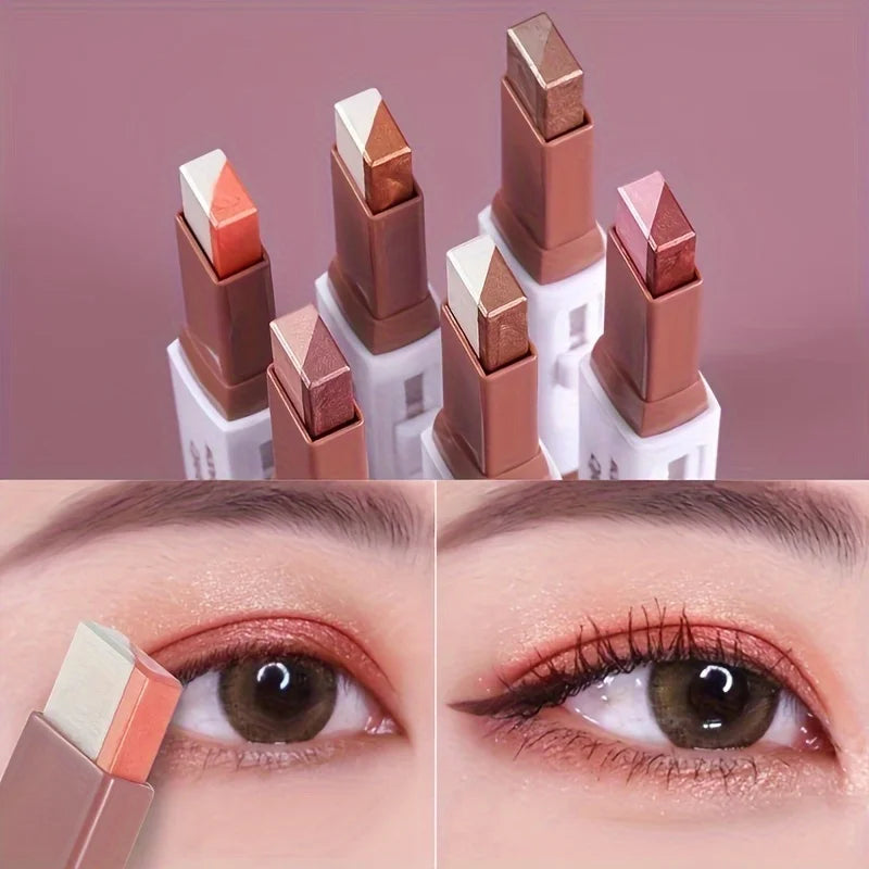 Double Color Eyeshadow Sticks Set - Pearl & Matte Long-Lasting Waterproof