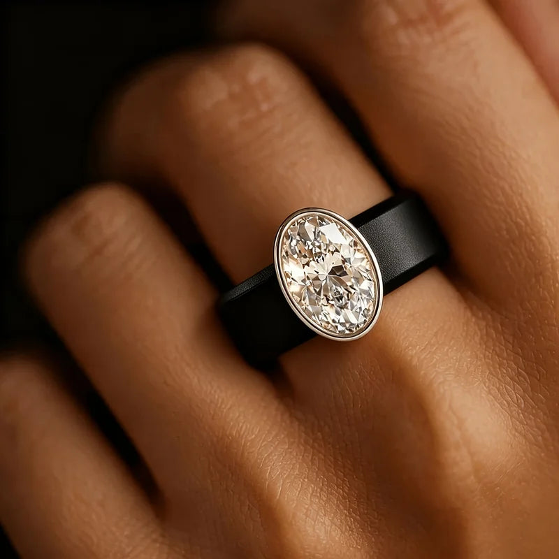 Sparkling CZ Black Silicone Ring - Wide Comfort Fit for Couples Wedding & Sport
