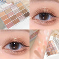 16-Color Eyeshadow Palette with Matte and Shimmer Shades for Natural & Glam Makeup
