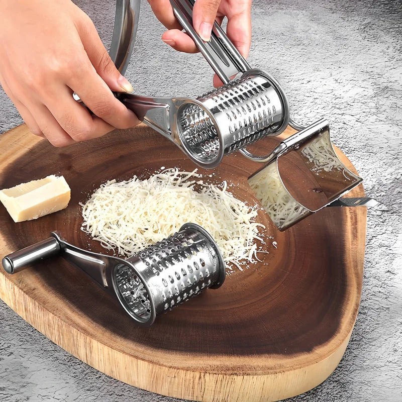 Stainless Steel Cheese Grater Hand Crank Slicer Kitchen Tool Multi-Function