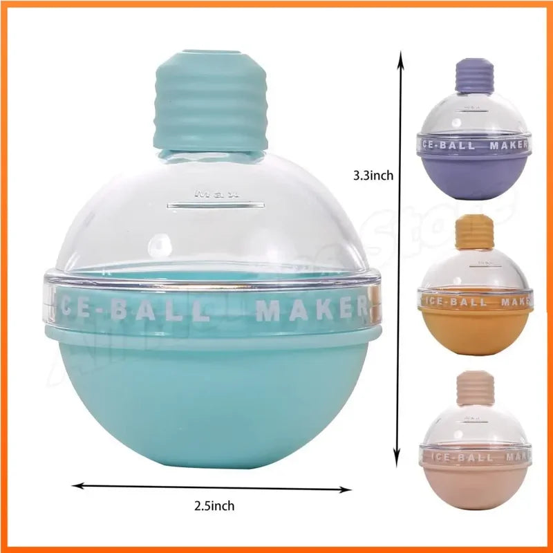 4Pcs Large Silicone Ice Ball Molds - Reusable Whiskey & Beverage Ice Maker Set