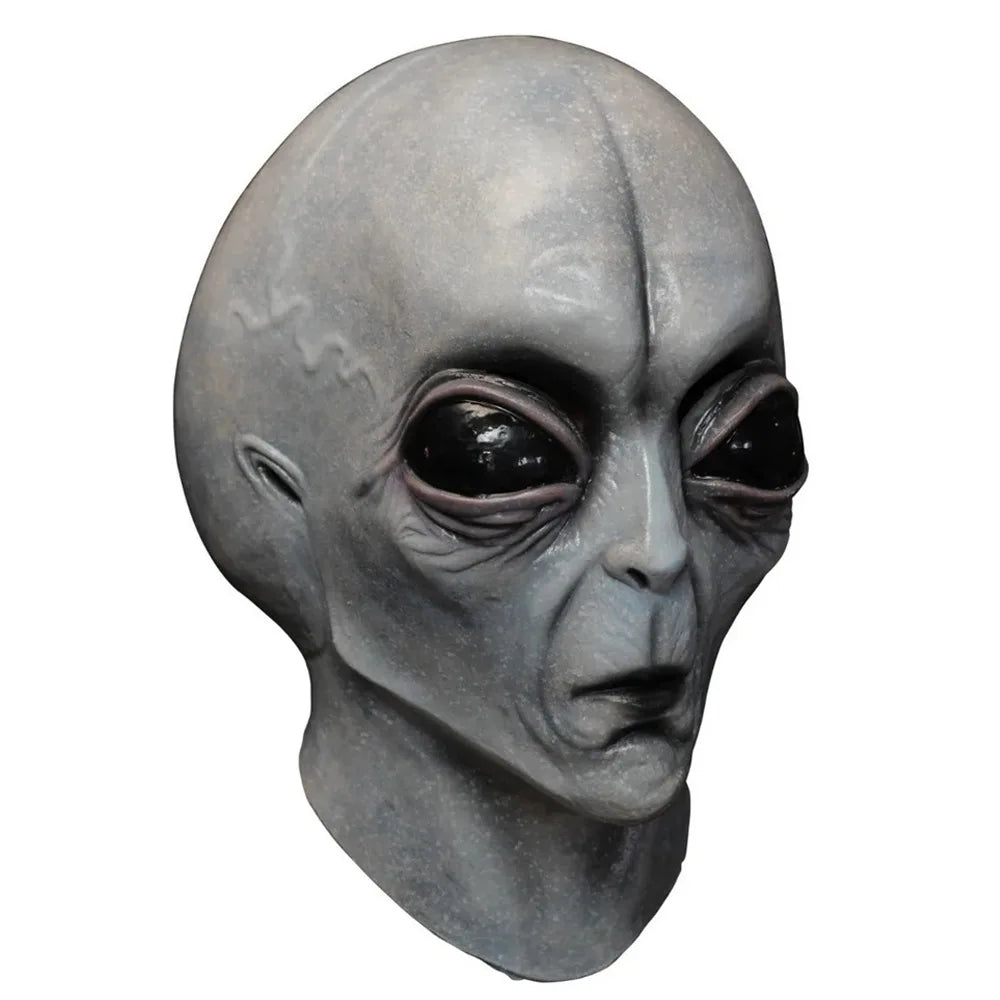Halloween Alien Mask Cosplay Costume Prop UFO Skull Latex Mask