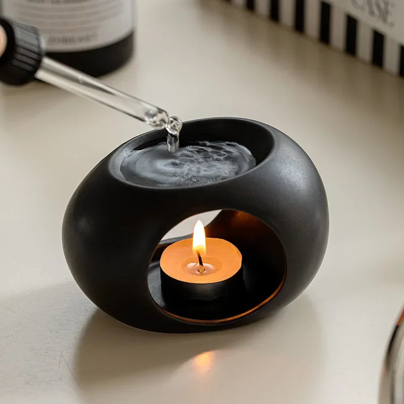 Ceramic Essential Oil Burner Candle Holder for Aromatherapy Home Spa - Multiple Colors