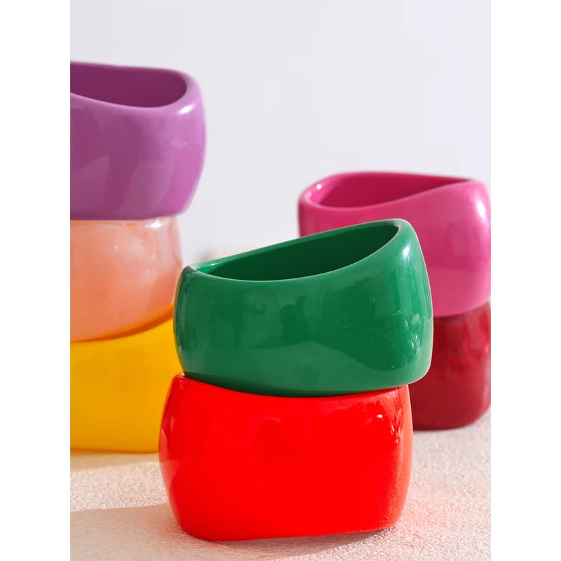 Large Resin Wide Bracelet Bangle for Women Summer Party Jewelry