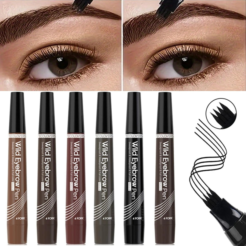Waterproof Eyebrow Pencil Set for Women - Long Lasting Liquid Brow Pen with Tint & Tattoo Effect