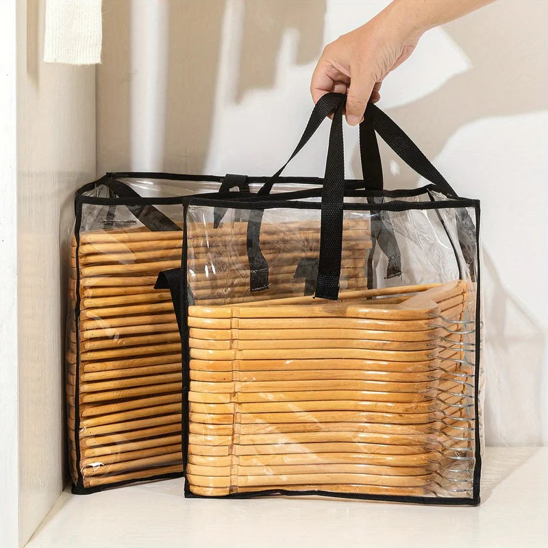 Clothes Hanger Storage Bag Organizer Space Saver with Handles - Triangle & Square Varieties