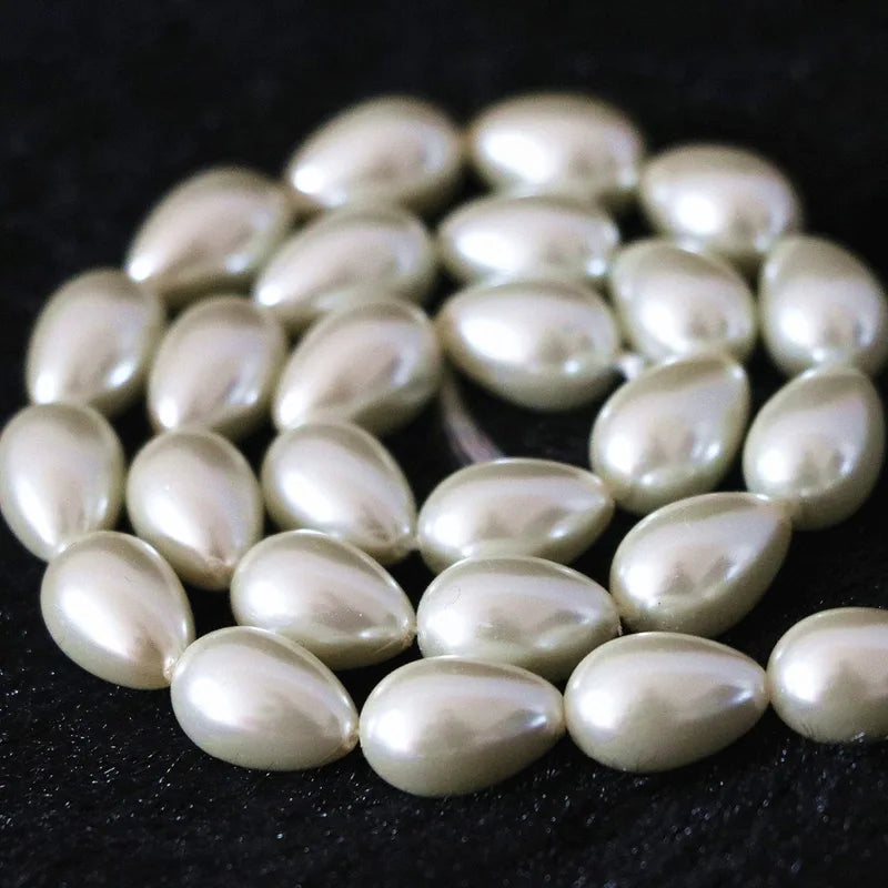 Pearl Bead Necklace Pendant DIY Jewelry Making Supplies - 9x13mm Teardrop Beads