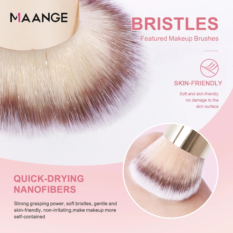 4-Piece Makeup Brush Set for Foundation & Concealer – Soft Synthetic Bristles