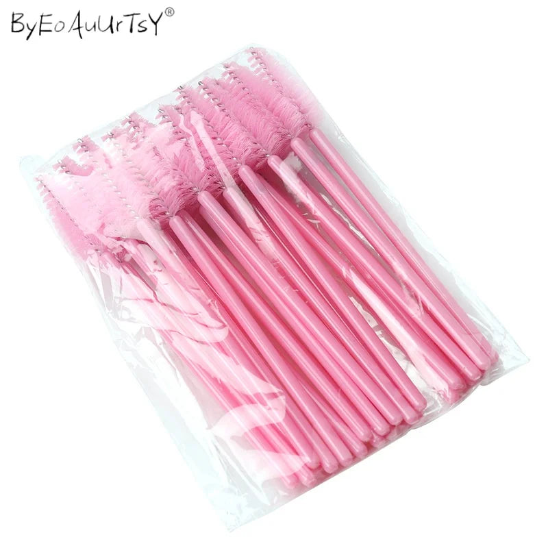 25PCS Eyelash & Eyebrow Makeup Brush Set - Micro Brushes & Mascara Wands