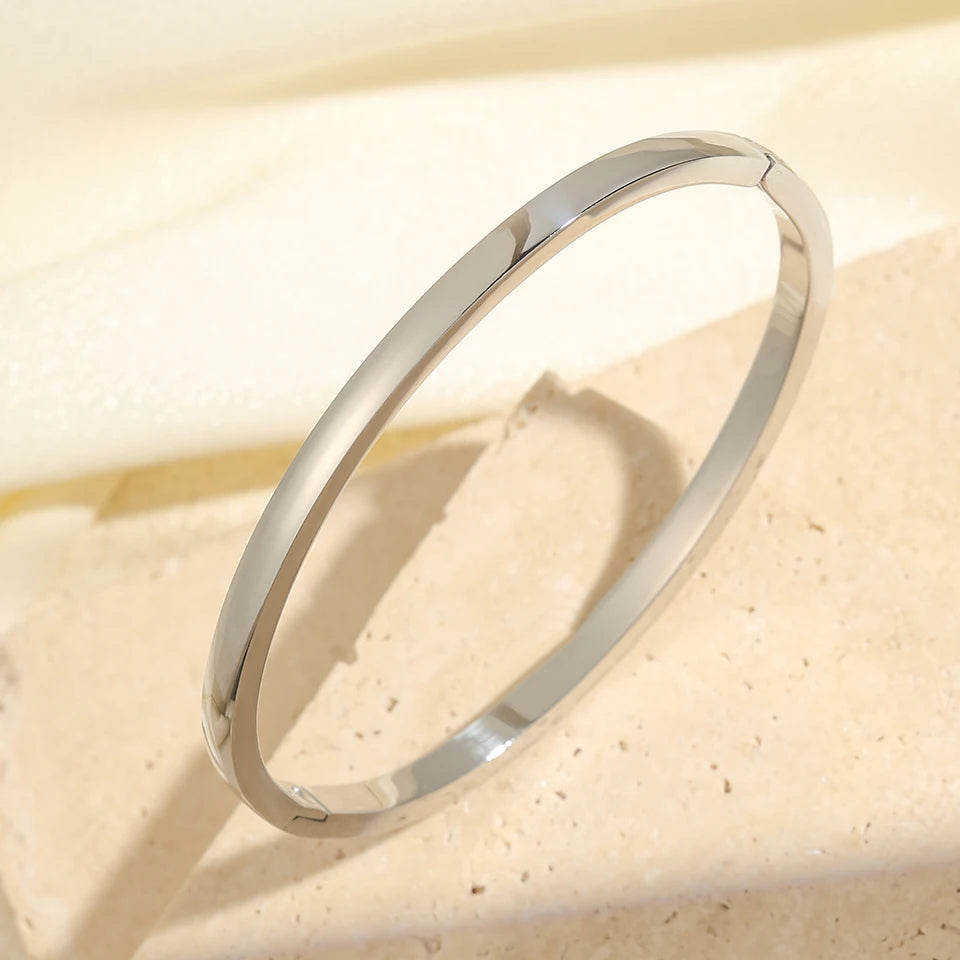 Minimalist Roman Numerals Stainless Steel Bracelet Set for Women - Waterproof Jewelry Gift
