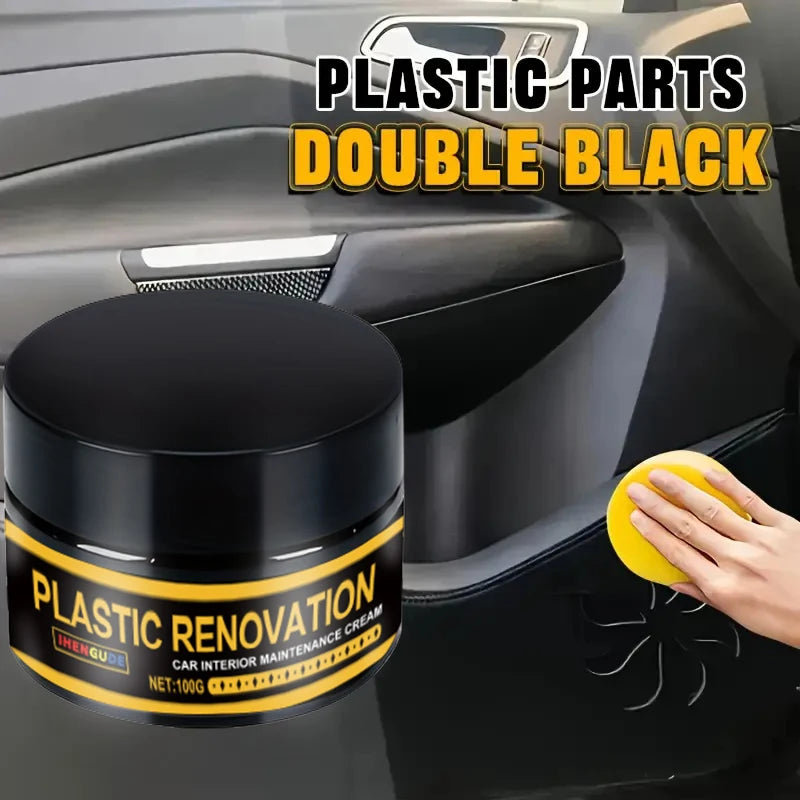 Car Plastic Repair Kit 100g Black Leather & Panel Wax Coating for Interior Restoration