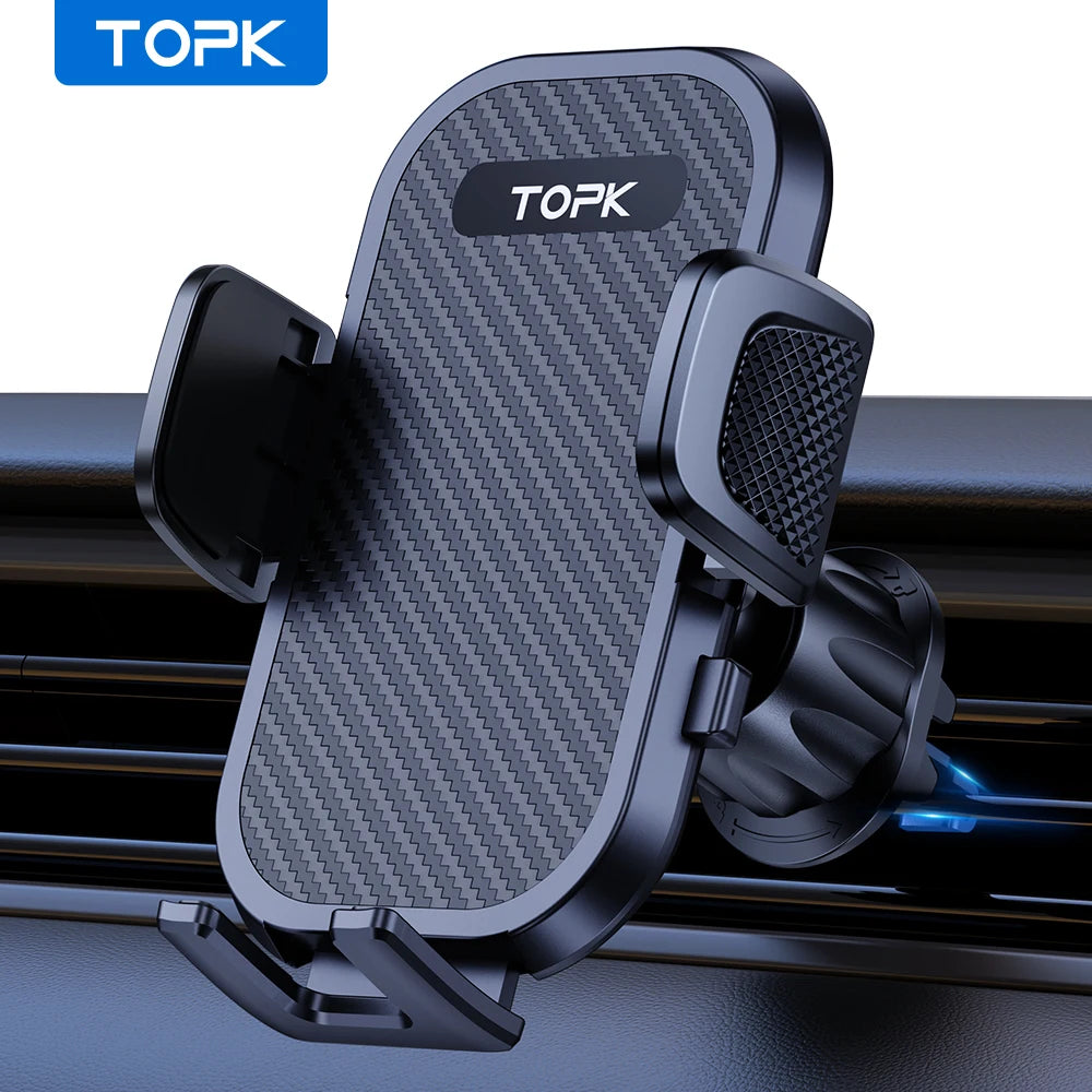 Car Phone Holder Mount for Air Vents - Adjustable 360° Rotation, Metal Hook, Universal Compatibility